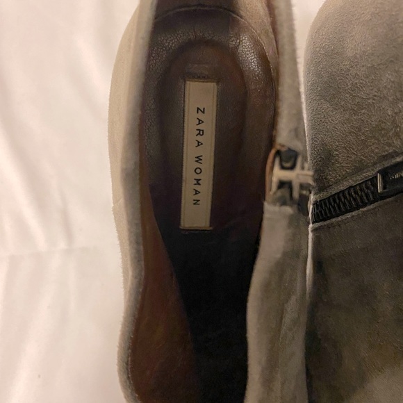 Zara Grey Suede Booties - Picture 4 of 5